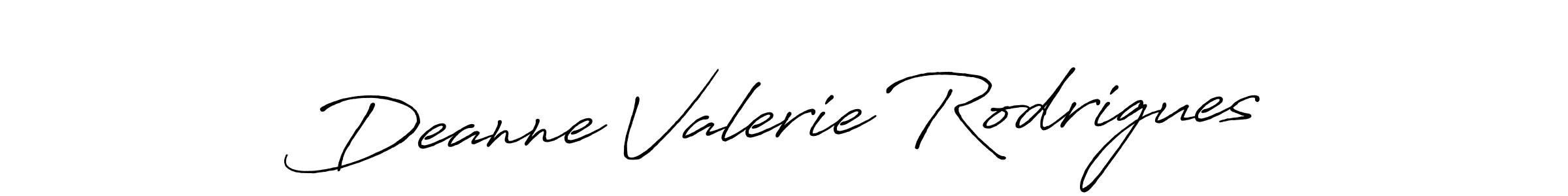 Create a beautiful signature design for name Deanne Valerie Rodrigues. With this signature (Antro_Vectra_Bolder) fonts, you can make a handwritten signature for free. Deanne Valerie Rodrigues signature style 7 images and pictures png