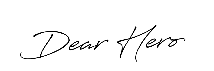 The best way (Antro_Vectra_Bolder) to make a short signature is to pick only two or three words in your name. The name Dear Hero include a total of six letters. For converting this name. Dear Hero signature style 7 images and pictures png