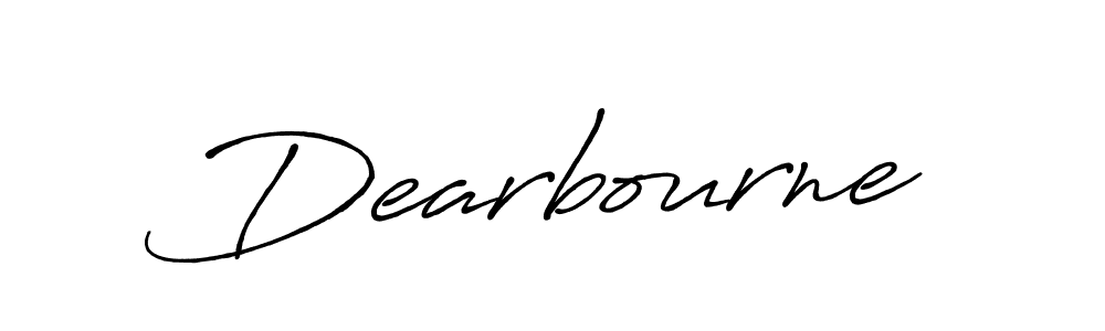 Make a beautiful signature design for name Dearbourne. With this signature (Antro_Vectra_Bolder) style, you can create a handwritten signature for free. Dearbourne signature style 7 images and pictures png