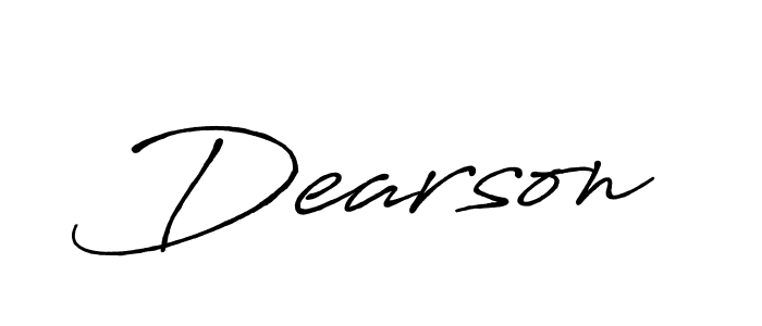 Make a beautiful signature design for name Dearson. With this signature (Antro_Vectra_Bolder) style, you can create a handwritten signature for free. Dearson signature style 7 images and pictures png