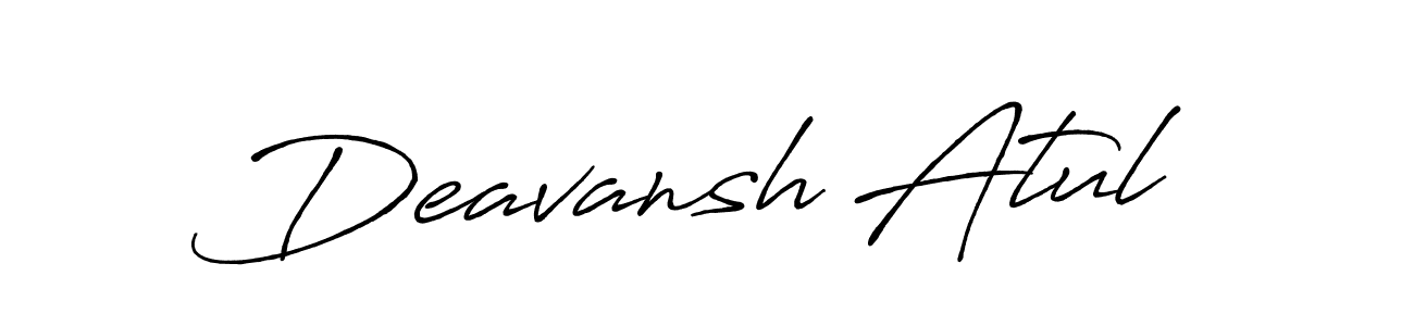 Use a signature maker to create a handwritten signature online. With this signature software, you can design (Antro_Vectra_Bolder) your own signature for name Deavansh Atul. Deavansh Atul signature style 7 images and pictures png