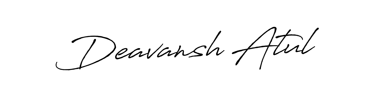 Use a signature maker to create a handwritten signature online. With this signature software, you can design (Antro_Vectra_Bolder) your own signature for name Deavansh Atul. Deavansh Atul signature style 7 images and pictures png