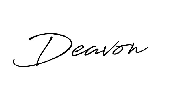 Deavon stylish signature style. Best Handwritten Sign (Antro_Vectra_Bolder) for my name. Handwritten Signature Collection Ideas for my name Deavon. Deavon signature style 7 images and pictures png