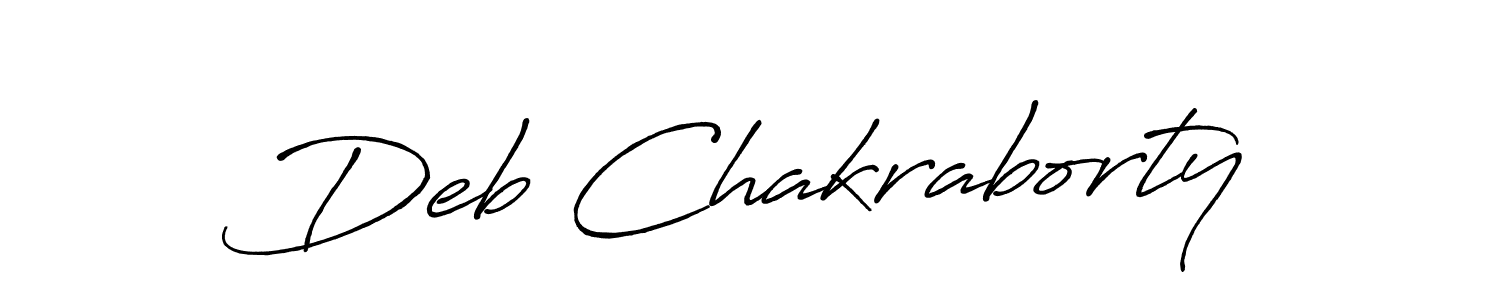 Deb Chakraborty stylish signature style. Best Handwritten Sign (Antro_Vectra_Bolder) for my name. Handwritten Signature Collection Ideas for my name Deb Chakraborty. Deb Chakraborty signature style 7 images and pictures png