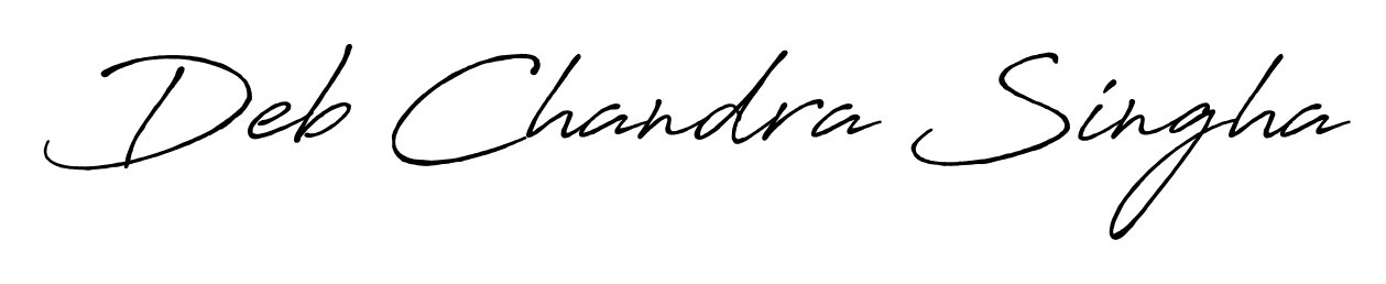 The Antro_Vectra_Bolder typeface gives name Deb Chandra Singha a refined look. Suitable for certificates, diplomas, and official verification. Deb Chandra Singha signature style 7 images and pictures png
