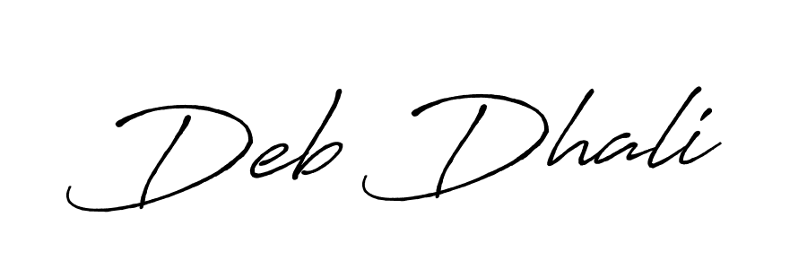 How to make Deb Dhali name signature. Use Antro_Vectra_Bolder style for creating short signs online. This is the latest handwritten sign. Deb Dhali signature style 7 images and pictures png