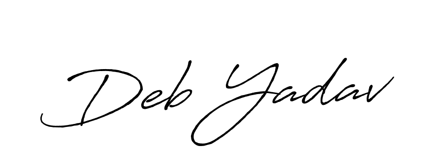 Design your own signature with our free online signature maker. With this signature software, you can create a handwritten (Antro_Vectra_Bolder) signature for name Deb Yadav. Deb Yadav signature style 7 images and pictures png