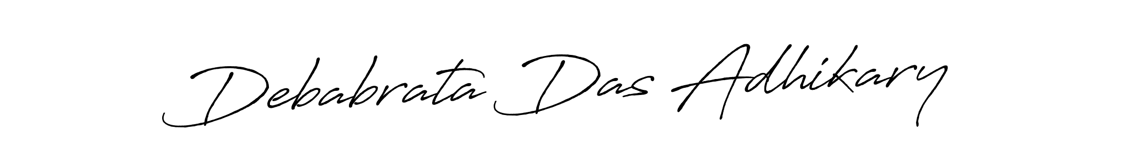 Make a beautiful signature design for name Debabrata Das Adhikary. With this signature (Antro_Vectra_Bolder) style, you can create a handwritten signature for free. Debabrata Das Adhikary signature style 7 images and pictures png