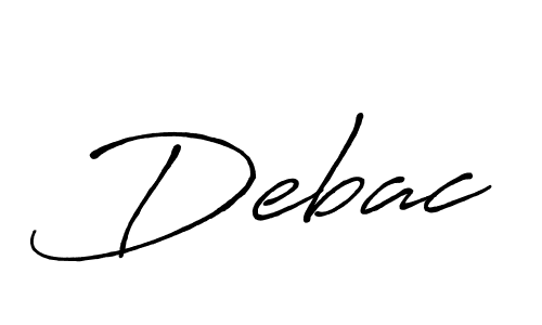 How to make Debac name signature. Use Antro_Vectra_Bolder style for creating short signs online. This is the latest handwritten sign. Debac signature style 7 images and pictures png