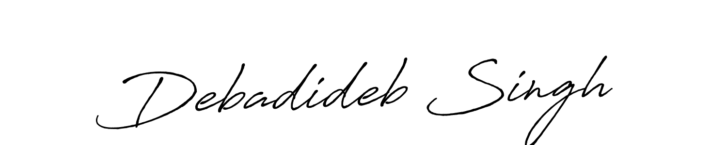 The best way (Antro_Vectra_Bolder) to make a short signature is to pick only two or three words in your name. The name Debadideb Singh include a total of six letters. For converting this name. Debadideb Singh signature style 7 images and pictures png