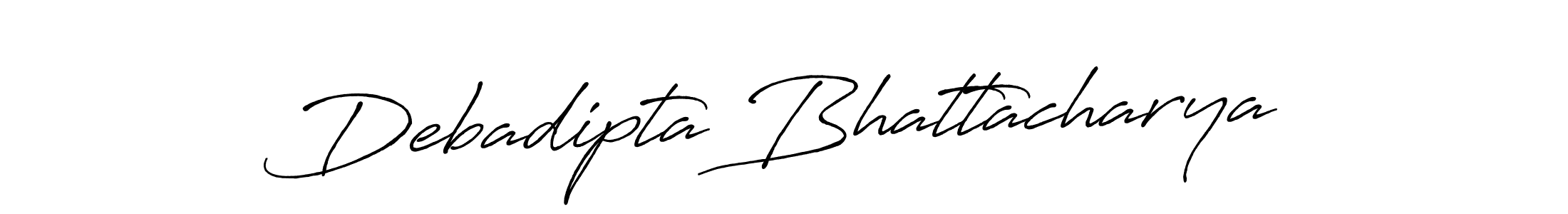 How to make Debadipta Bhattacharya name signature. Use Antro_Vectra_Bolder style for creating short signs online. This is the latest handwritten sign. Debadipta Bhattacharya signature style 7 images and pictures png