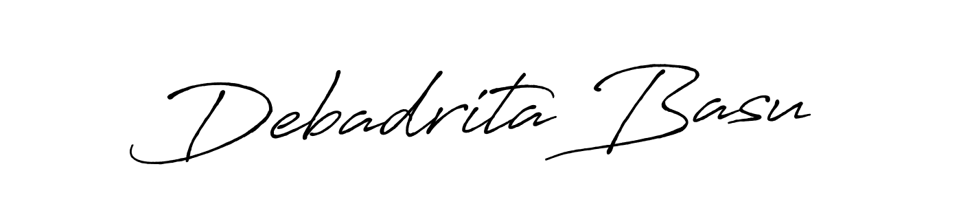 How to make Debadrita Basu name signature. Use Antro_Vectra_Bolder style for creating short signs online. This is the latest handwritten sign. Debadrita Basu signature style 7 images and pictures png