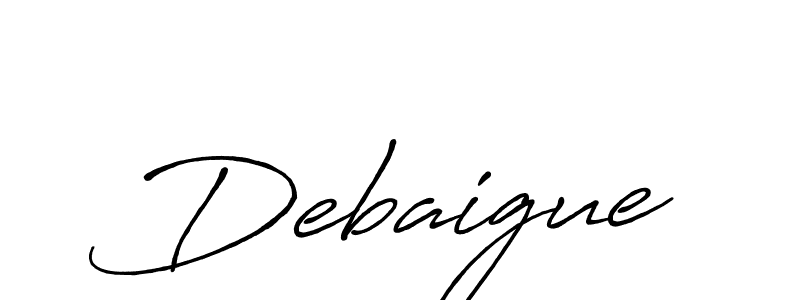 Design your own signature with our free online signature maker. With this signature software, you can create a handwritten (Antro_Vectra_Bolder) signature for name Debaigue. Debaigue signature style 7 images and pictures png