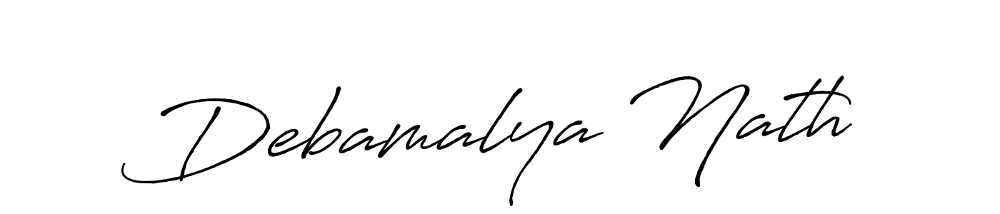 Make a beautiful signature design for name Debamalya Nath. With this signature (Antro_Vectra_Bolder) style, you can create a handwritten signature for free. Debamalya Nath signature style 7 images and pictures png