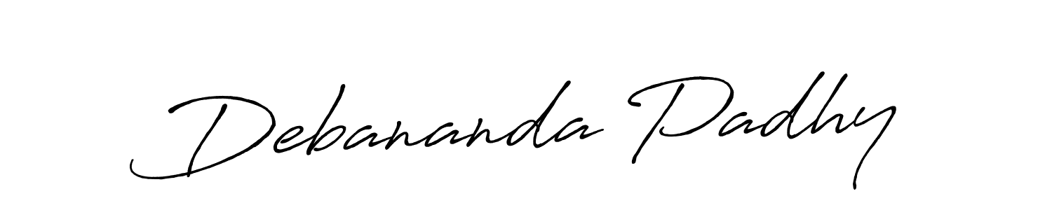 Debananda Padhy stylish signature style. Best Handwritten Sign (Antro_Vectra_Bolder) for my name. Handwritten Signature Collection Ideas for my name Debananda Padhy. Debananda Padhy signature style 7 images and pictures png