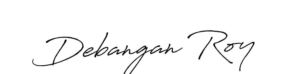 Make a beautiful signature design for name Debangan Roy. With this signature (Antro_Vectra_Bolder) style, you can create a handwritten signature for free. Debangan Roy signature style 7 images and pictures png