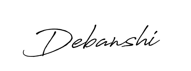 Create a beautiful signature design for name Debanshi. With this signature (Antro_Vectra_Bolder) fonts, you can make a handwritten signature for free. Debanshi signature style 7 images and pictures png