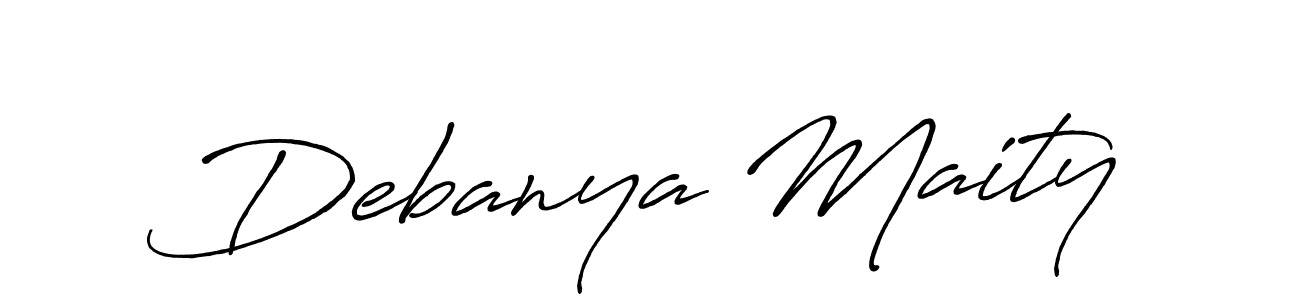 How to make Debanya Maity name signature. Use Antro_Vectra_Bolder style for creating short signs online. This is the latest handwritten sign. Debanya Maity signature style 7 images and pictures png