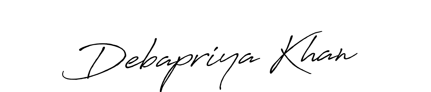 Debapriya Khan stylish signature style. Best Handwritten Sign (Antro_Vectra_Bolder) for my name. Handwritten Signature Collection Ideas for my name Debapriya Khan. Debapriya Khan signature style 7 images and pictures png