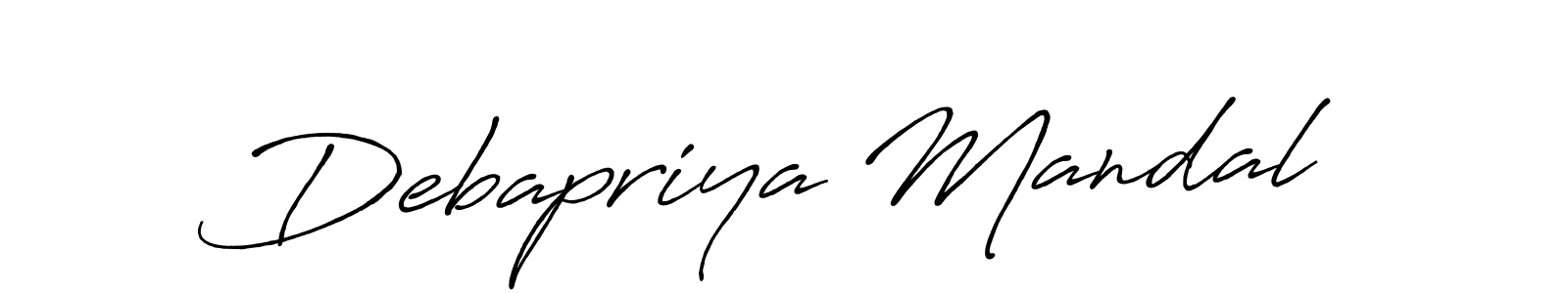 Debapriya Mandal stylish signature style. Best Handwritten Sign (Antro_Vectra_Bolder) for my name. Handwritten Signature Collection Ideas for my name Debapriya Mandal. Debapriya Mandal signature style 7 images and pictures png