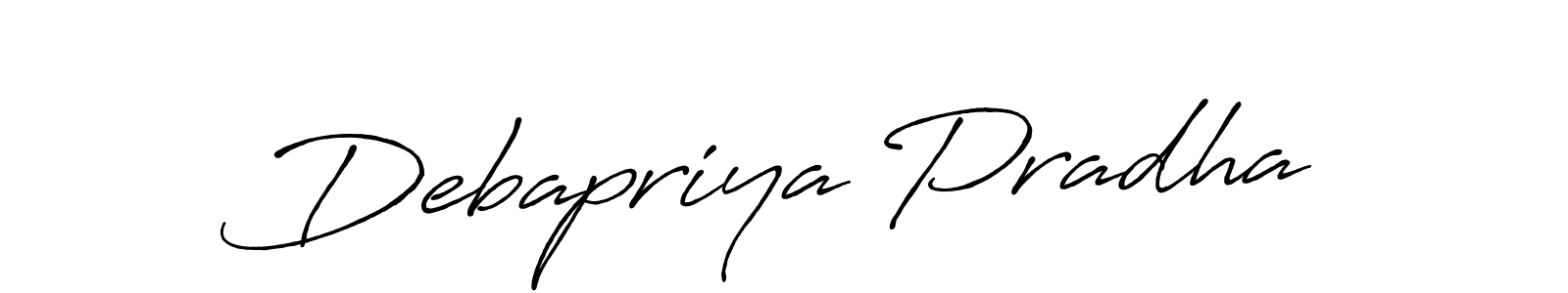 Design your own signature with our free online signature maker. With this signature software, you can create a handwritten (Antro_Vectra_Bolder) signature for name Debapriya Pradha. Debapriya Pradha signature style 7 images and pictures png