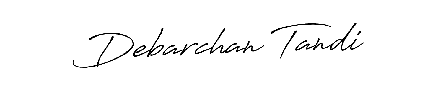 Create a beautiful signature design for name Debarchan Tandi. With this signature (Antro_Vectra_Bolder) fonts, you can make a handwritten signature for free. Debarchan Tandi signature style 7 images and pictures png