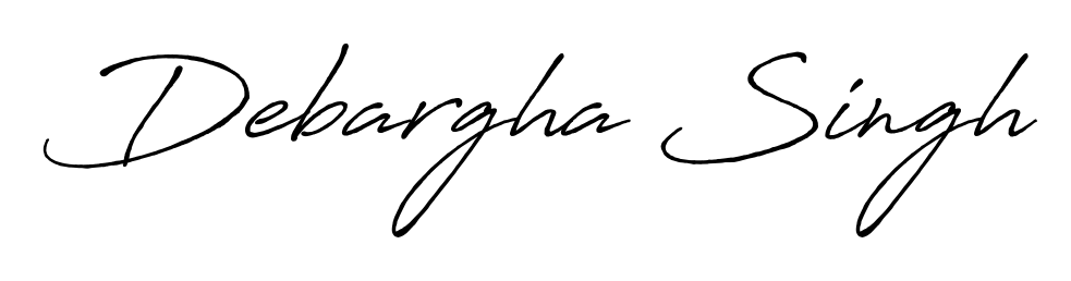 The Antro_Vectra_Bolder handwriting style adds charm and authenticity to name Debargha Singh. A wonderful choice for personal thank-you notes. Debargha Singh signature style 7 images and pictures png