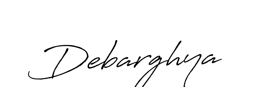 Create a beautiful signature design for name Debarghya. With this signature (Antro_Vectra_Bolder) fonts, you can make a handwritten signature for free. Debarghya signature style 7 images and pictures png