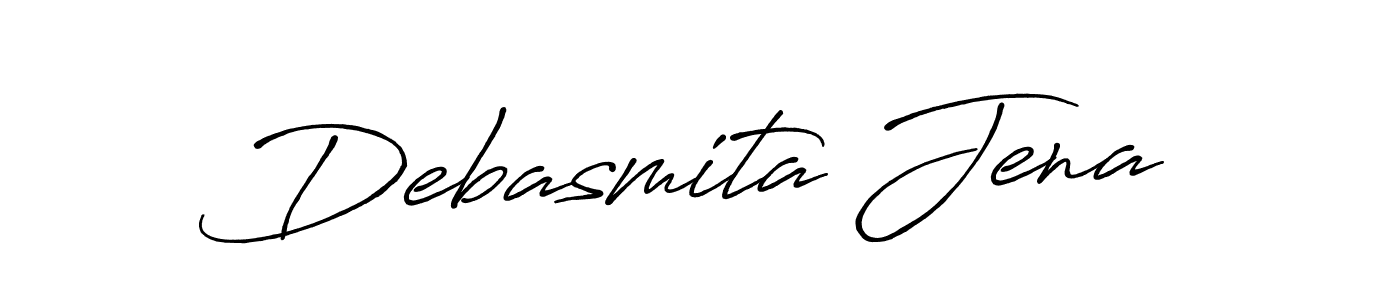 The best way (Antro_Vectra_Bolder) to make a short signature is to pick only two or three words in your name. The name Debasmita Jena include a total of six letters. For converting this name. Debasmita Jena signature style 7 images and pictures png