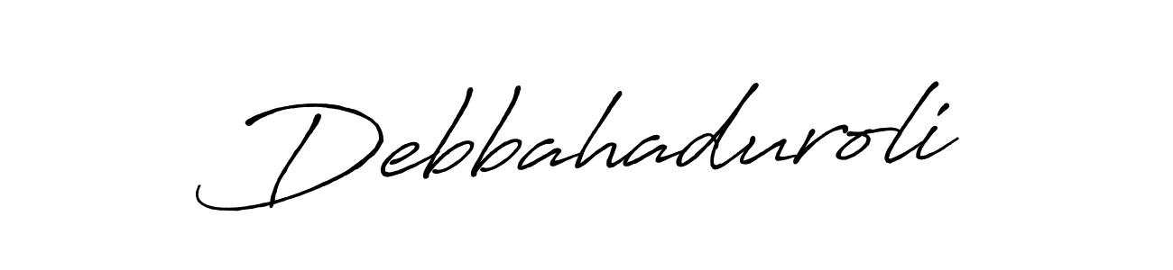 The best way (Antro_Vectra_Bolder) to make a short signature is to pick only two or three words in your name. The name Debbahaduroli include a total of six letters. For converting this name. Debbahaduroli signature style 7 images and pictures png