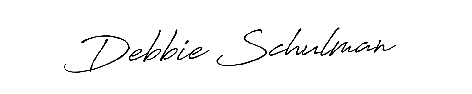 Use a signature maker to create a handwritten signature online. With this signature software, you can design (Antro_Vectra_Bolder) your own signature for name Debbie Schulman. Debbie Schulman signature style 7 images and pictures png