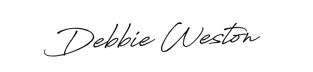 Make a beautiful signature design for name Debbie Weston. With this signature (Antro_Vectra_Bolder) style, you can create a handwritten signature for free. Debbie Weston signature style 7 images and pictures png