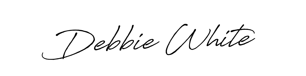 Design your own signature with our free online signature maker. With this signature software, you can create a handwritten (Antro_Vectra_Bolder) signature for name Debbie White. Debbie White signature style 7 images and pictures png