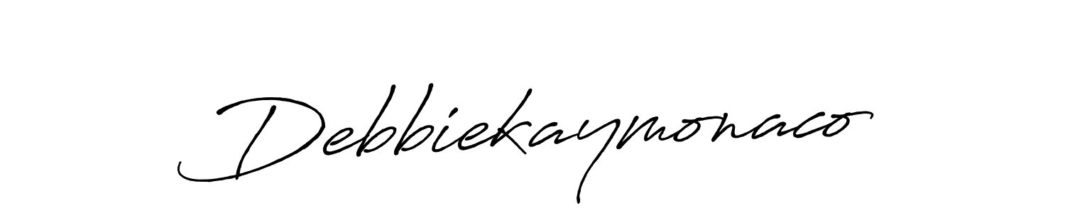 if you are searching for the best signature style for your name Debbiekaymonaco. so please give up your signature search. here we have designed multiple signature styles  using Antro_Vectra_Bolder. Debbiekaymonaco signature style 7 images and pictures png