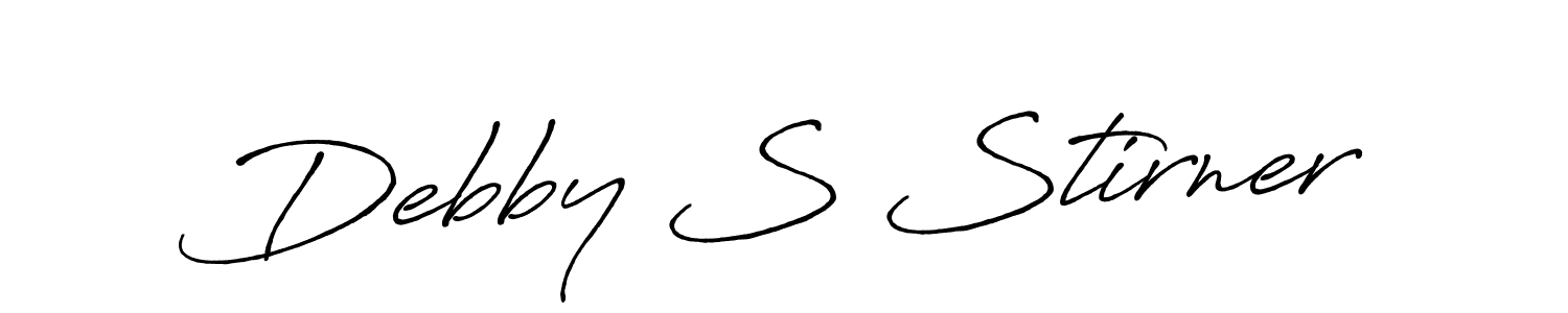 Make a beautiful signature design for name Debby S Stirner. With this signature (Antro_Vectra_Bolder) style, you can create a handwritten signature for free. Debby S Stirner signature style 7 images and pictures png