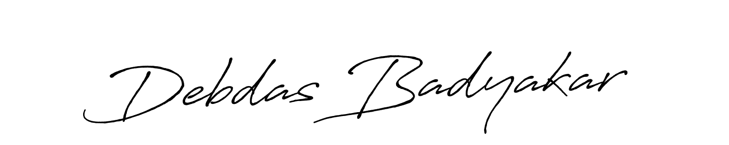 Create a beautiful signature design for name Debdas Badyakar. With this signature (Antro_Vectra_Bolder) fonts, you can make a handwritten signature for free. Debdas Badyakar signature style 7 images and pictures png