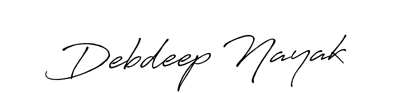 Create a beautiful signature design for name Debdeep Nayak. With this signature (Antro_Vectra_Bolder) fonts, you can make a handwritten signature for free. Debdeep Nayak signature style 7 images and pictures png