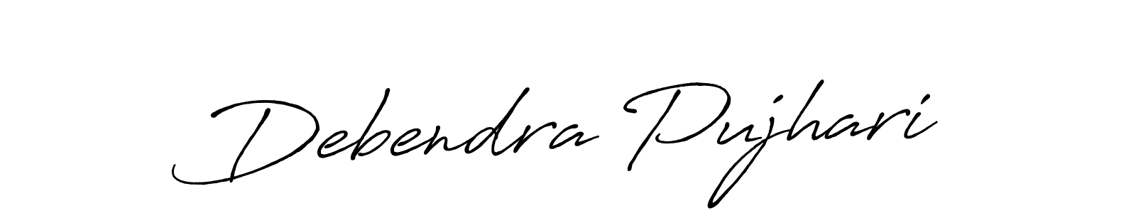 Antro_Vectra_Bolder is a professional signature style that is perfect for those who want to add a touch of class to their signature. It is also a great choice for those who want to make their signature more unique. Get Debendra Pujhari name to fancy signature for free. Debendra Pujhari signature style 7 images and pictures png