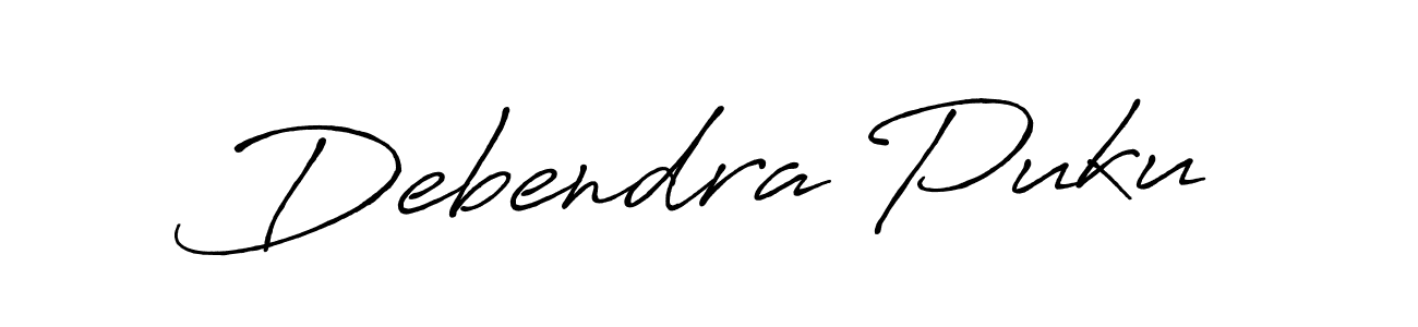 if you are searching for the best signature style for your name Debendra Puku. so please give up your signature search. here we have designed multiple signature styles  using Antro_Vectra_Bolder. Debendra Puku signature style 7 images and pictures png