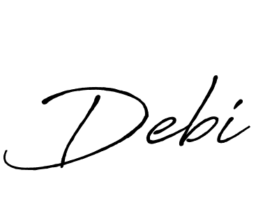 How to make Debi signature? Antro_Vectra_Bolder is a professional autograph style. Create handwritten signature for Debi name. Debi signature style 7 images and pictures png