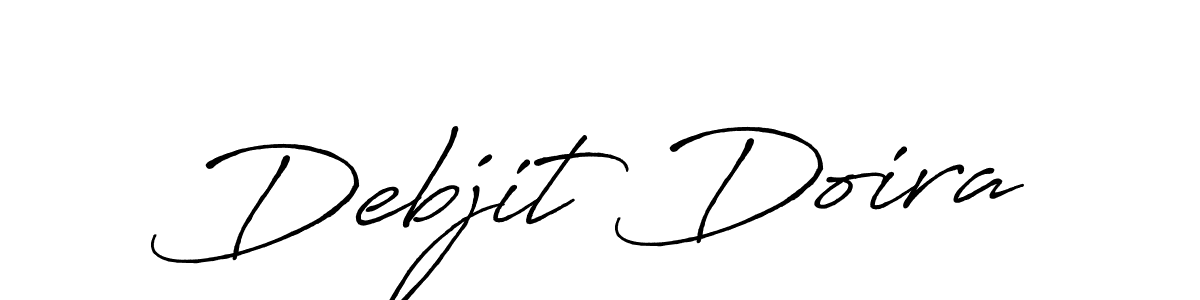 How to make Debjit Doira name signature. Use Antro_Vectra_Bolder style for creating short signs online. This is the latest handwritten sign. Debjit Doira signature style 7 images and pictures png