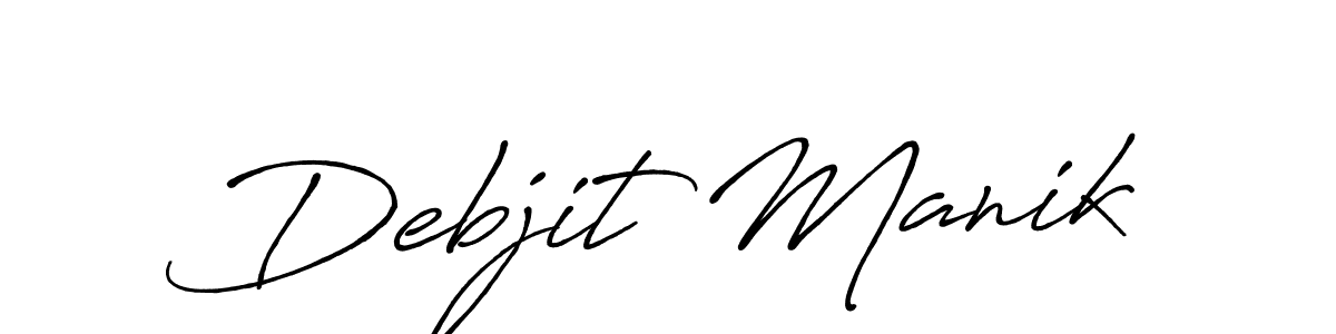 Make a beautiful signature design for name Debjit Manik. With this signature (Antro_Vectra_Bolder) style, you can create a handwritten signature for free. Debjit Manik signature style 7 images and pictures png