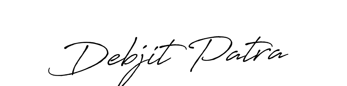 How to make Debjit Patra name signature. Use Antro_Vectra_Bolder style for creating short signs online. This is the latest handwritten sign. Debjit Patra signature style 7 images and pictures png