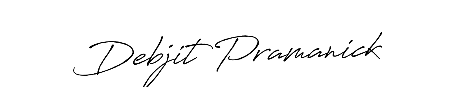 How to make Debjit Pramanick name signature. Use Antro_Vectra_Bolder style for creating short signs online. This is the latest handwritten sign. Debjit Pramanick signature style 7 images and pictures png