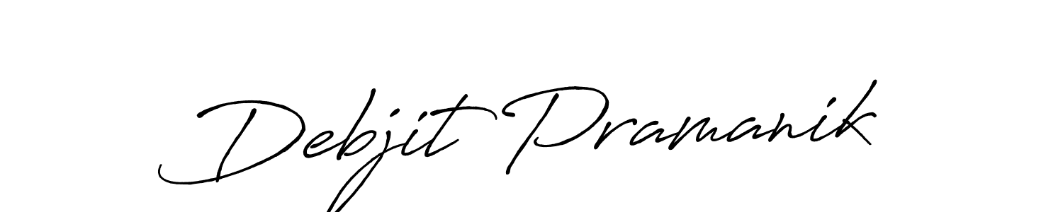 How to make Debjit Pramanik name signature. Use Antro_Vectra_Bolder style for creating short signs online. This is the latest handwritten sign. Debjit Pramanik signature style 7 images and pictures png