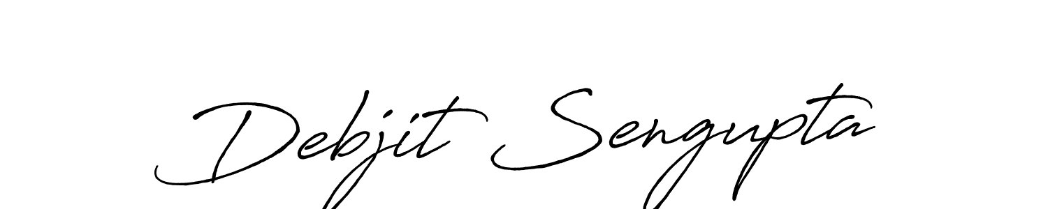 Make a beautiful signature design for name Debjit Sengupta. With this signature (Antro_Vectra_Bolder) style, you can create a handwritten signature for free. Debjit Sengupta signature style 7 images and pictures png
