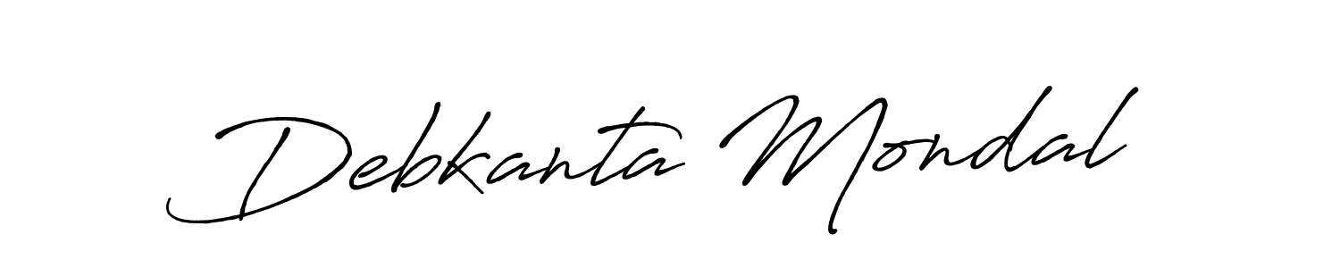 Create a beautiful signature design for name Debkanta Mondal. With this signature (Antro_Vectra_Bolder) fonts, you can make a handwritten signature for free. Debkanta Mondal signature style 7 images and pictures png