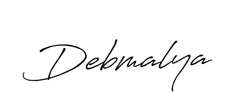 Make a beautiful signature design for name Debmalya. With this signature (Antro_Vectra_Bolder) style, you can create a handwritten signature for free. Debmalya signature style 7 images and pictures png