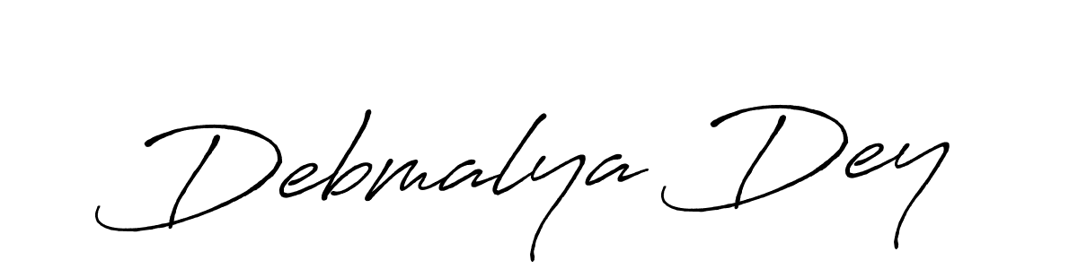 Also we have Debmalya Dey name is the best signature style. Create professional handwritten signature collection using Antro_Vectra_Bolder autograph style. Debmalya Dey signature style 7 images and pictures png