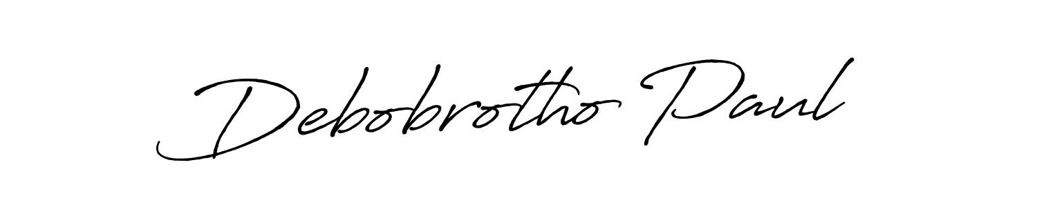 Create a beautiful signature design for name Debobrotho Paul. With this signature (Antro_Vectra_Bolder) fonts, you can make a handwritten signature for free. Debobrotho Paul signature style 7 images and pictures png